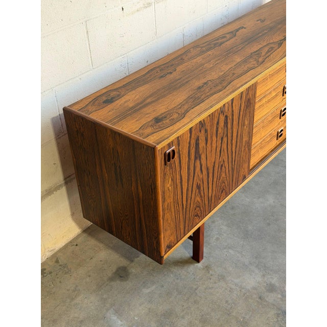 Mid-Century Modern Rosewood Low Credenza Sideboard in Style of Ladoga Erik Wortz Sweden Mid-Century Modern 1960s For Sale - Image 3 of 9