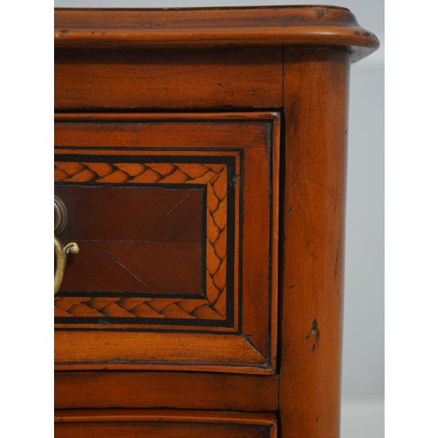 Pair of Alfonso Marina Mahogany Bow Front Inlaid Nightstands For Sale - Image 11 of 18