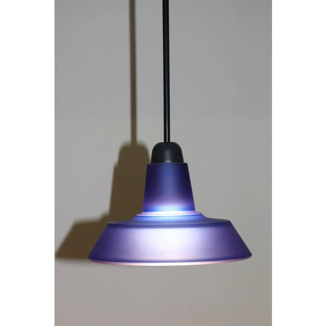 Itre 1990s Modern Murano Blue Glass Pendant Lamp For Sale - Image 4 of 8