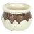 Vintage Handmade Indoor Pottery Planter With Drip Glaze Cream With Brown Purple Glaze For Sale