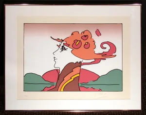 Peter Max "Mountain Girl" Hand Signed Limited Edition Serigraph Art Print 1979