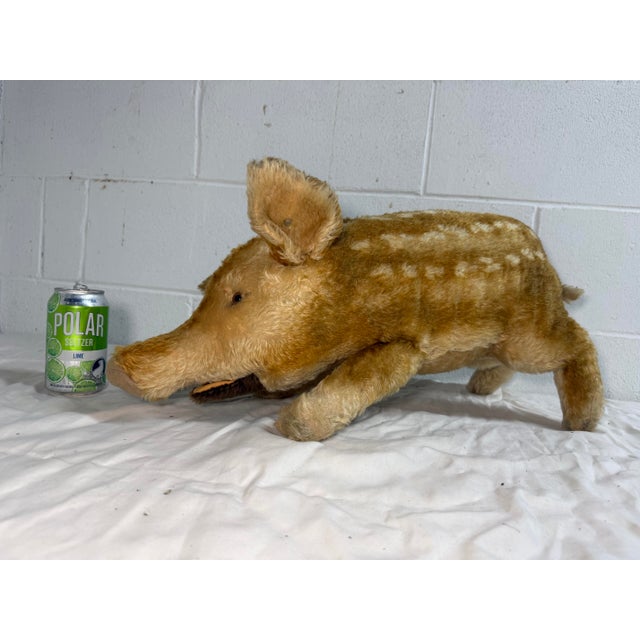 Large Vintage Handmade German Steiff Mohair Dalle Boar Pig Stuffed Animal 23 In. For Sale - Image 16 of 16