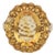 1990s 11 Carat Oval Citrine & Round Citrine Halo 14k Yellow Gold Vintage Cocktail Ring, Size 9.75 For Sale