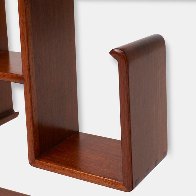 Brown Mid 20th Century Rosewood Wall Hanging Shelf For Sale - Image 8 of 8