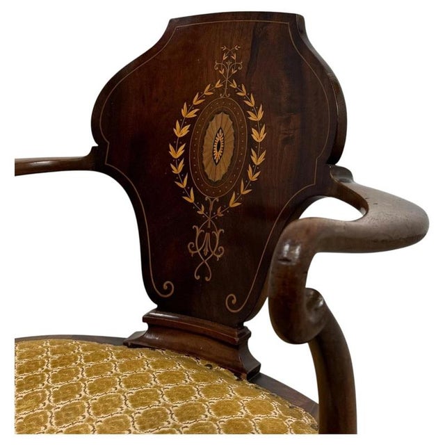 Early 20th Century English Mahogany Armchair in the style of Cornelius v. Smith For Sale - Image 4 of 13