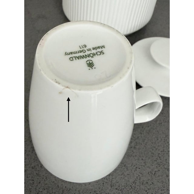 Vintage MCM German White Porcelain Hot Chocolate / Coffee / Tea Set for 4 For Sale - Image 9 of 9