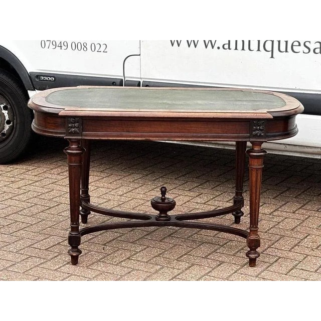 Victorian Mahogany Library Desk with Drawer For Sale - Image 3 of 13