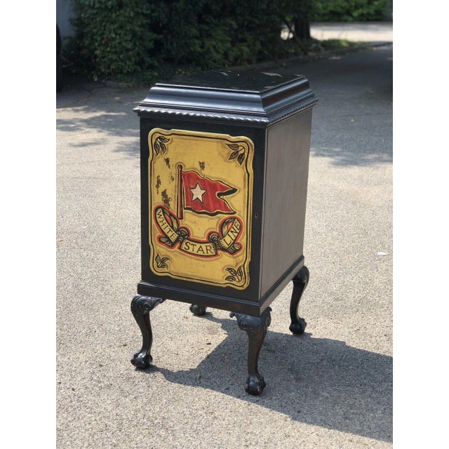 Edwardian Wine Celleratte Cabinets with White Star Line Decoration, Set of 2 For Sale - Image 9 of 13