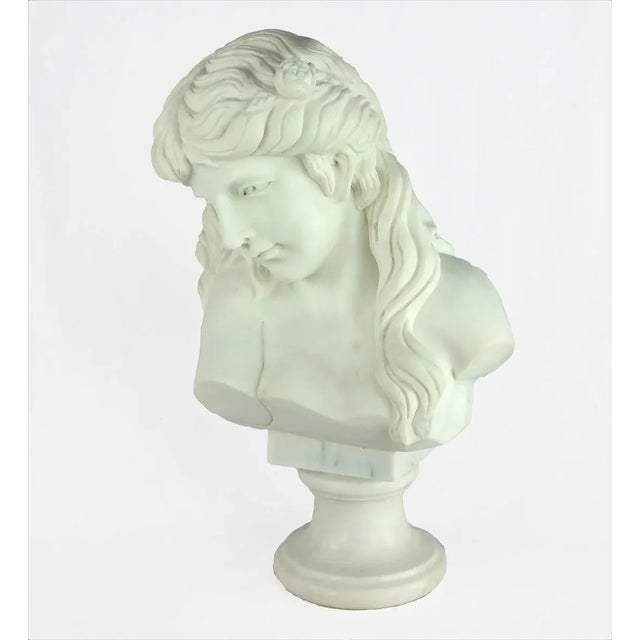 Art Nouveau Marble Bust of a Lady For Sale - Image 3 of 8