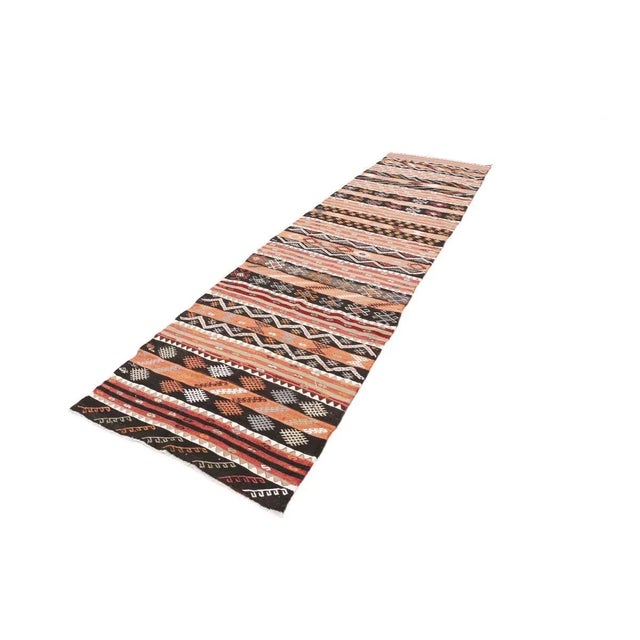 Mid-Century Modern Mid 20th Century Vintage Turkish Kilim Runner For Sale - Image 3 of 7