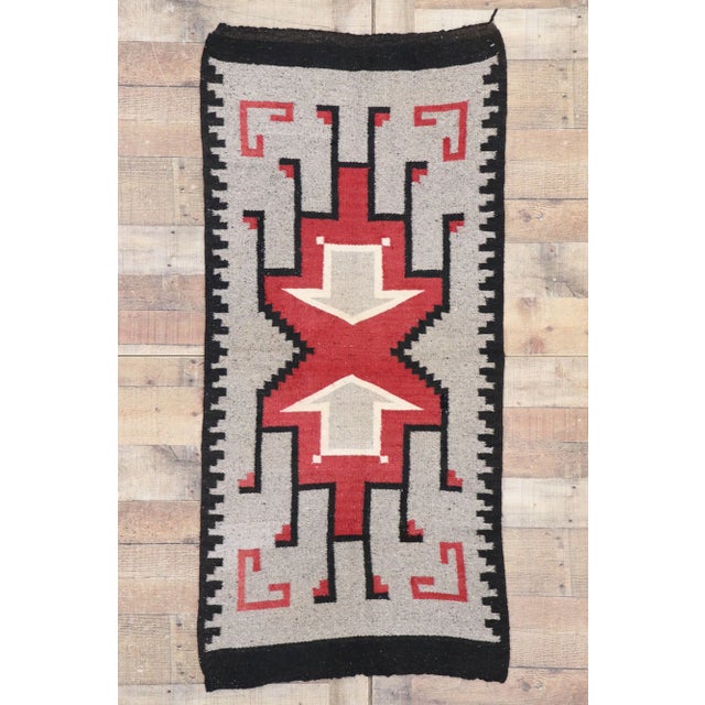 Gray Vintage Klagetoh Navajo-Style Kilim Rug, 02'04 X 04'11 For Sale - Image 8 of 9