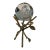 Vintage Art Glass Orb Sculpture on Brass Branch Stand For Sale