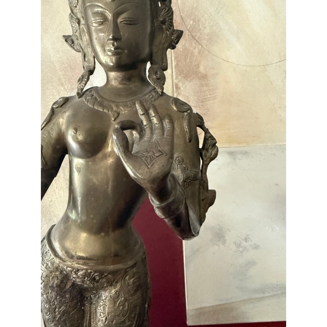 Large Brass Shiva Statue 30” Hindu Deity Sculpture For Sale - Image 9 of 12
