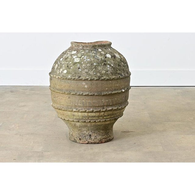 Ceramic Spanish 19th Century Sgraffito Terracotta Olive Jar For Sale - Image 7 of 10