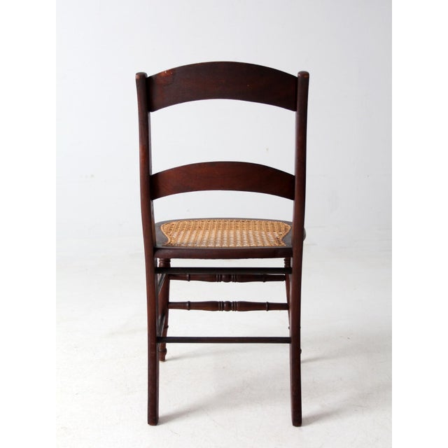 Antique American Cane Seat Ladder Back Chair For Sale - Image 11 of 14