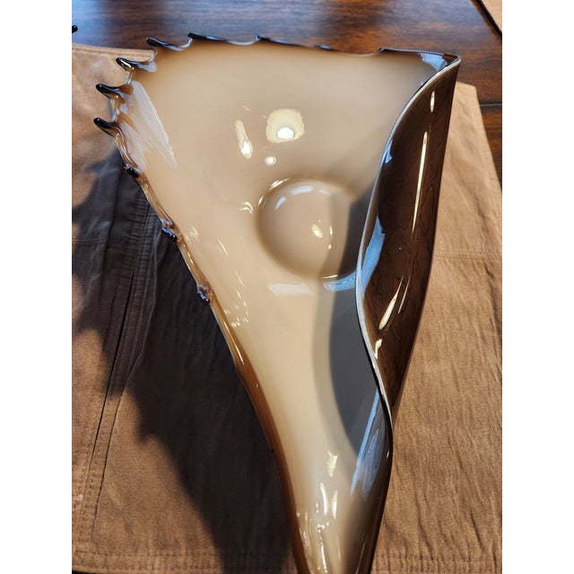 High-End: Pair of Monumental 17" Murano Glass Conch Shell Centerpiece Bowls - Barbini Style (Mid-Century Modern, Italian...