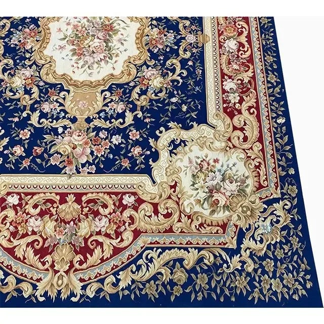 French 1990s Handwoven French Style Aubusson Area Rug 9’0″ X 12’0″ For Sale - Image 3 of 12
