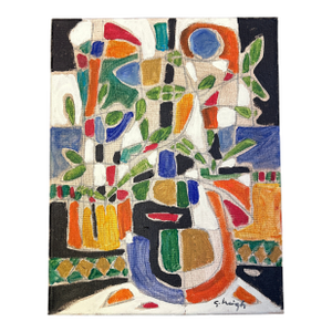 Contemporary Original Abstract Still Life Painting by Stephen Heigh “The Potted Plants”
