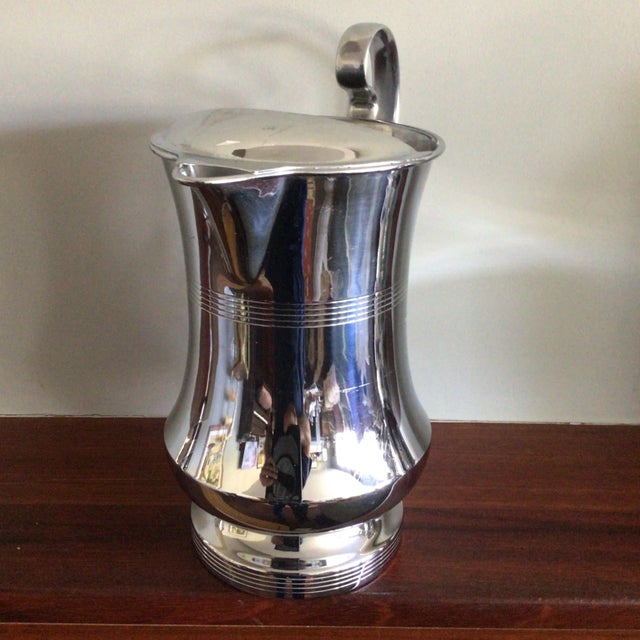 Art Deco Vintage Farberware New York Chrome Pitcher With Ice Screen For Sale - Image 3 of 13