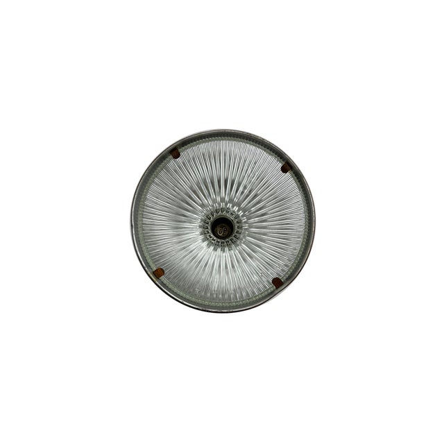 Industrial Vintage Industrial Glass Enamel Wall or Ceiling Light from Holophane, 1930s For Sale - Image 3 of 6