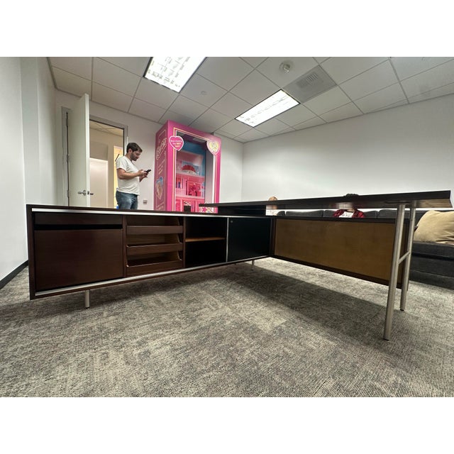 Mid 20th Century Mid 20th Century George Nelson–Attributed Mid-Century Modern Executive Desk For Sale - Image 5 of 8