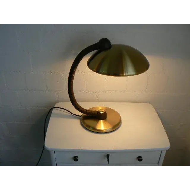 Brown German Brass Table Lamp from Hustadt Leuchten, 1970s For Sale - Image 8 of 10