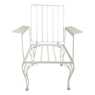 Italian Chair with Folding Backrest in Painted Iron, 1970s For Sale