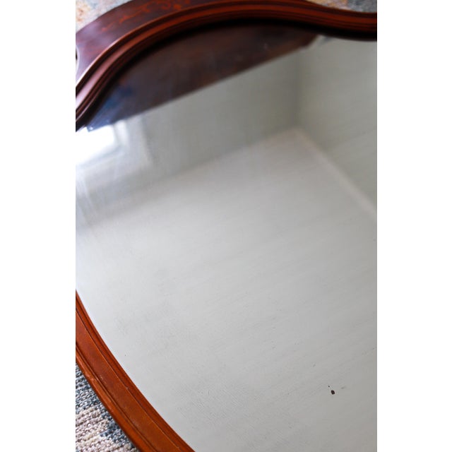 Brown Vintage Federal Style Shield Mirror, 1930s For Sale - Image 8 of 12