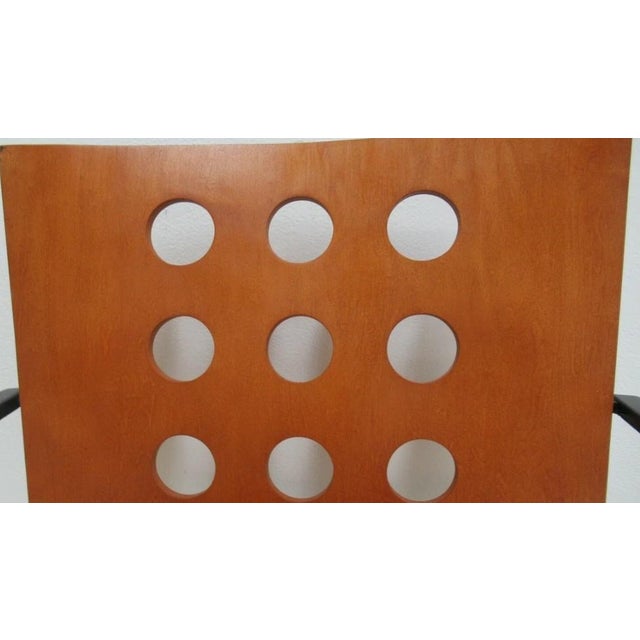 1990s Michael Graves Design Kron Prototype Stacking Concept Armchair Round Pilon Brown For Sale - Image 9 of 12