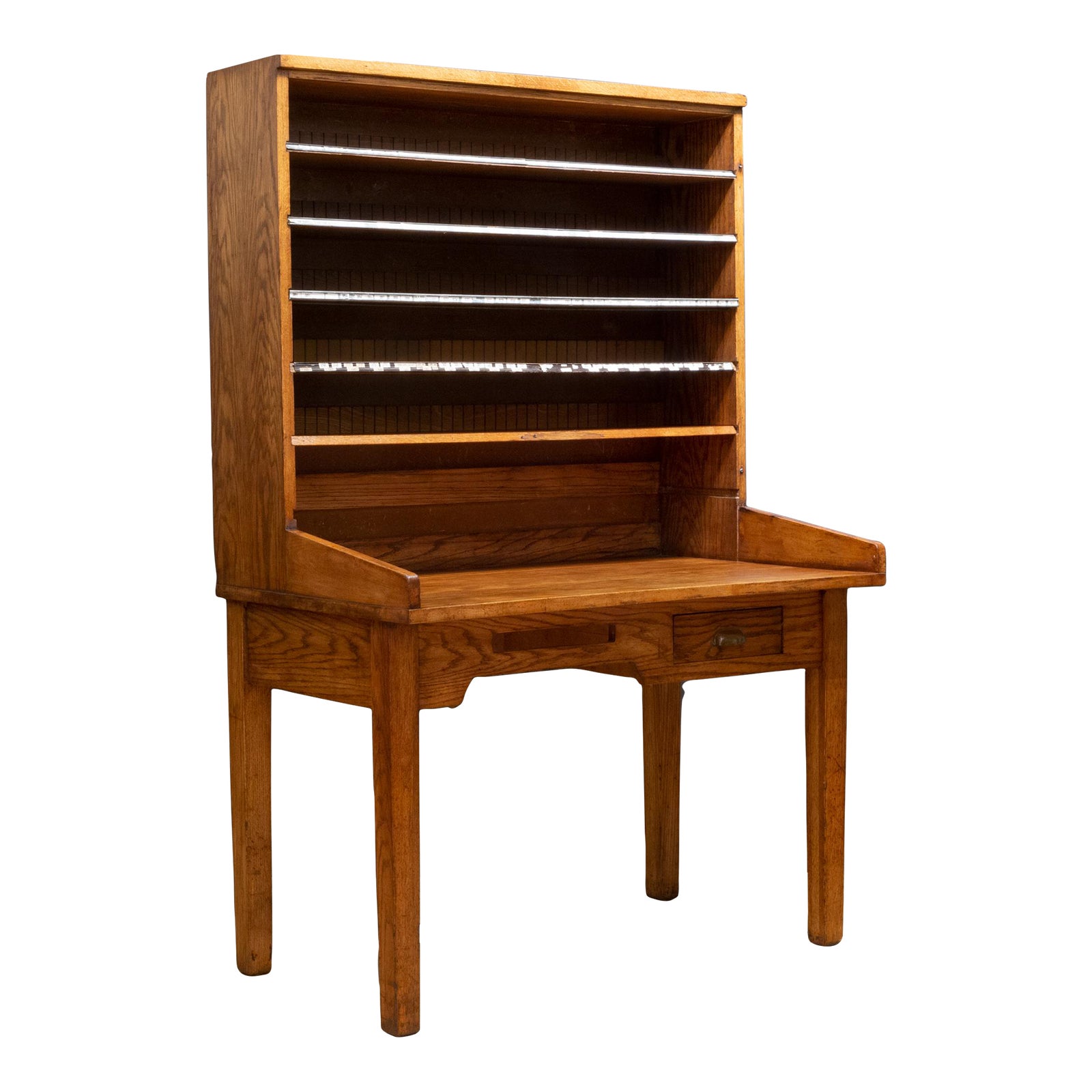 Antique Solid Oak Postal Sorting Desk C.1939 Chairish