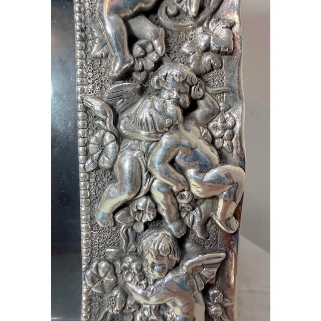 Vintage Ornate Sterling Silver 925 Figural Cherub Putti Picture Photograph Frame For Sale - Image 10 of 18
