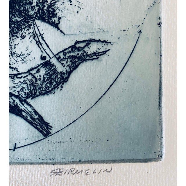 American Robert A. Birmelin, Chinese Man In Tree, American Modernist Abstract Etching For Sale - Image 3 of 6