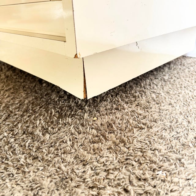 1980s Postmodern Cream Lacquer Laminate Waterfall Dresser For Sale - Image 12 of 12