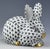1990s Vintage MCM Herend Sleepy Bunny Rabbit Black Fishnet Figurine For Sale - Image 5 of 5