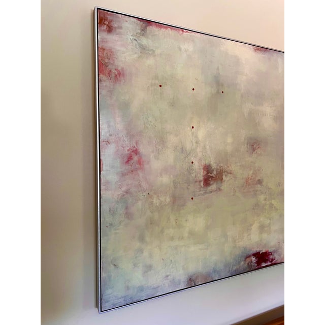 Stunning encaustic on panel painting by famed Belgium artist Raphaelle Goethals. Measurements 84" x 36". Titled Variable...