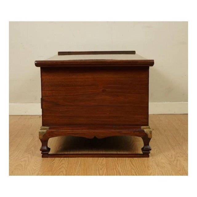 Brown Korean Elm Coffee Table with Drawers, Late 19th Century For Sale - Image 8 of 13