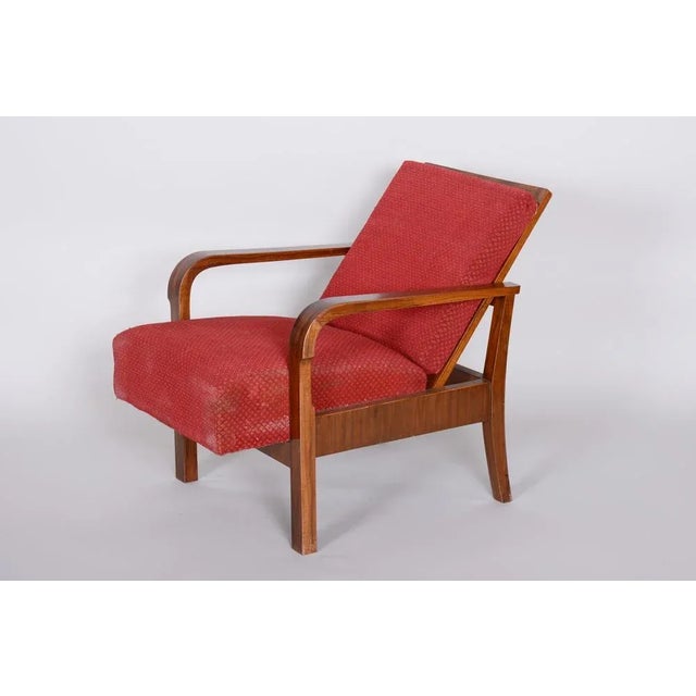 Set of Art Deco Walnut Armchairs, 1930s For Sale - Image 4 of 12