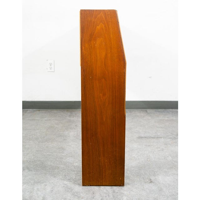 Mid Century Modern Headboard Bed Frame Full Size Cane Doors Walnut Vintage MCM For Sale In Sacramento - Image 6 of 11