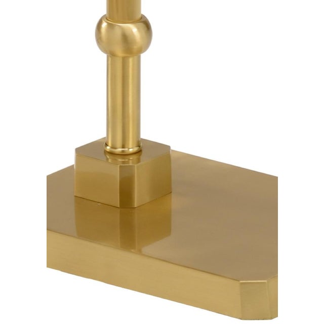 Antique brass finish on iron 54h x 7.5w x 10.5d Shade Dimensions: top(8 x 8) bottom(10 x 10) side(8.5)
