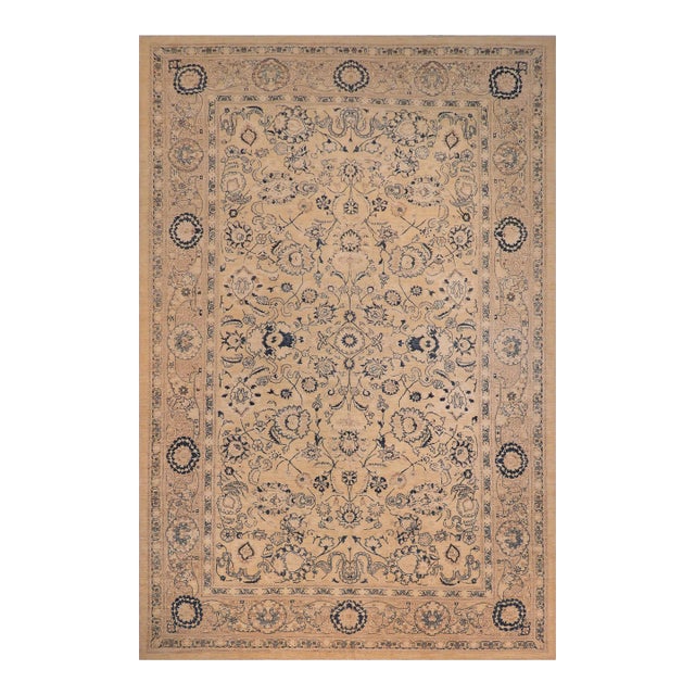 Oriental Ziegler Brown Tan Hand-Knotted Wool Rug - 12'3'' X 17'10'' For Sale