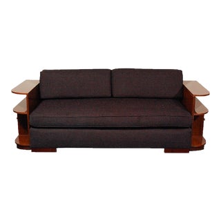 1930s French Art Deco Sofa in the Style of Jean Michel Frank in Indian Rosewood For Sale