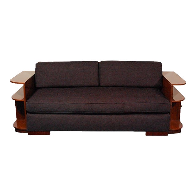 1930s French Art Deco Sofa in the Style of Jean Michel Frank in Indian Rosewood For Sale