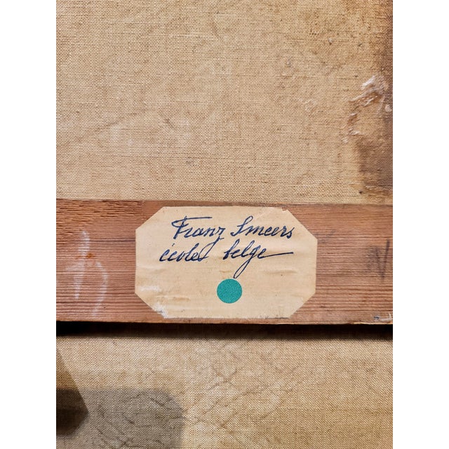 Frans Smeers -Portrait of a Girl With a Black Hat - Oil Painting For Sale - Image 11 of 12