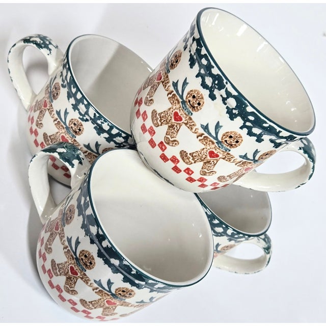 These kitchy Christmas mugs are huge. Think twice the size of normal ones. The green spongeware is a nice foil to the 80s...