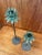 Campaign Pair of Coastal Patina Palm Tree Taper Candle Holders For Sale - Image 3 of 10