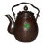 Vintage Copper Wine Pot | Chased Floral Motif & Faux Gemstone | Chinese Tea Kettle For Sale