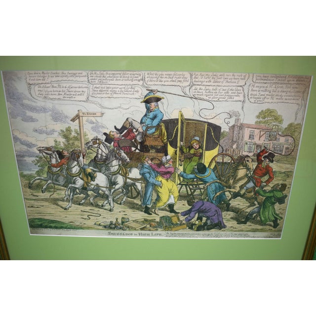 Smuggling in High Life C1814 Colour Engraving by W N Jones For Sale - Image 4 of 6