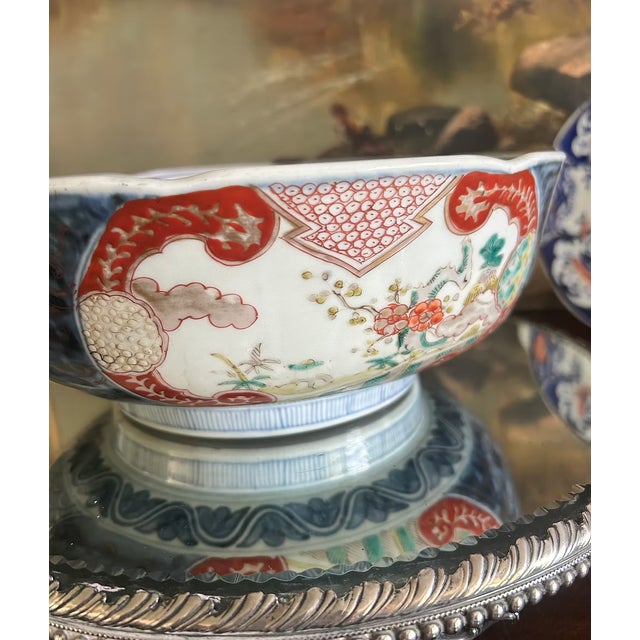 Japanese Large Antique Japanese Imari Porcelain Center Bowl For Sale - Image 3 of 9
