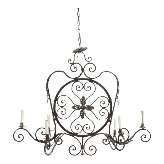 19th Century French Provincial Decorative Steel Chandelier For Sale