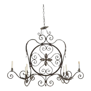 19th Century French Provincial Decorative Steel Chandelier